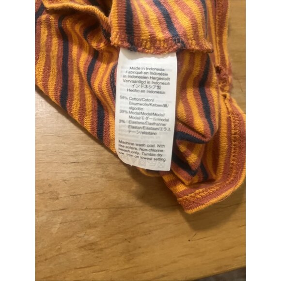 Madewell Shirt Womens M Orange Striped Audio-Knot Front Tank Top Sleeveless - Picture 8 of 9